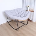 thumbnail image 1 of Fogcroll Outdoor Rattan Rocking Chair Patio Comfy Reading Chair Indoor Recliner Wide Rocking Chair with Oversized Cushion Strong Load-Bearing for Balcony, Front Porch, Garden, Living Room, 1 of 13