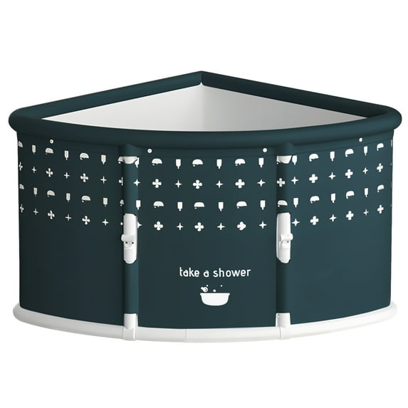 Fogcroll Portable Bathtub Adult Foldable Bathtub Large Collapsible Tub Effortless Folding Corner Bathtub Freestanding Surround Collapsible Tub Hot Bathtub Ice Bath Tub Fan-Shaped