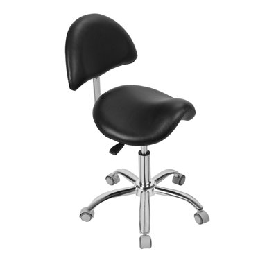 Antlu Saddle Stool Chair With Adjustable Backrest - Ergonomic Salon Stool For Tattoo, Spa, Dental Clinic & Office