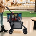 thumbnail image 1 of Fogcroll Shopping Cart Collapsible Utility Trolley Cart Detachable Carry Bag with Wheels Stroller Foldable Personal Shopping Cart, 1 of 12