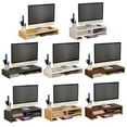 thumbnail image 1 of Fogcroll Wood Computer Desk Organizer Monitor Stand Riser with Storage Drawers Laptop Cellphone Tv Printer Stand High Stability Smooth Edge Easy to Install 1Pc, 1 of 13