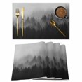 thumbnail image 1 of Fogged Mist Forest Placemats Set of 2 Botanical Gray Pines Peaks Zen Minimalist Place Mats Indoor Wipeable Table Mats Washable Cloth Dining Table Placemats for Kitchen Holiday Party Decor 13x19 Inch, 1 of 9