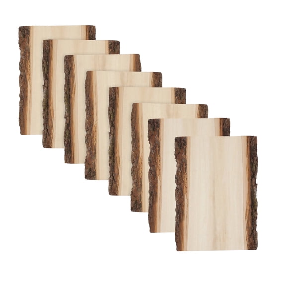 Foggy Bottom Premium Basswood Live Edge Plank, 0.63" X 7 to 9" X 11", 8-PACK