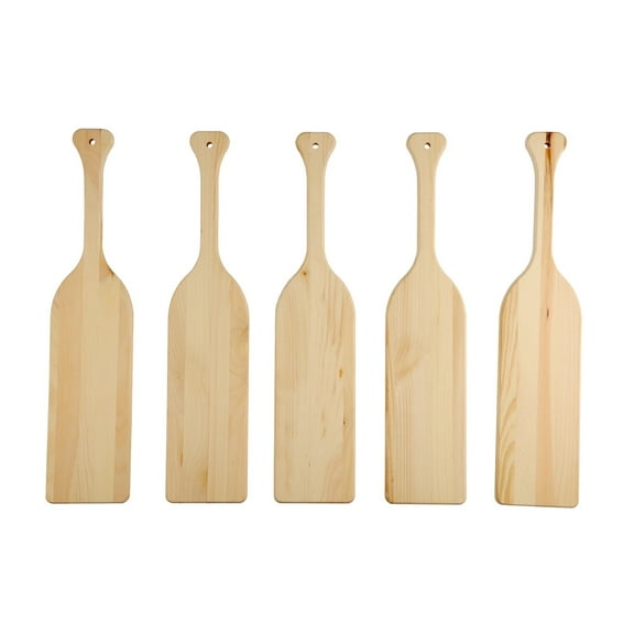 Foggy Bottom Woodworks LLC, 5-Pack of Traditional Style Pine Wood Paddles