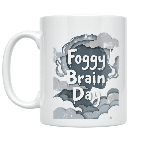 Foggy Brain Day Mood Design - Wellness Advocate - 11 oz Ceramic Coffee Mug