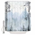 thumbnail image 1 of Foggy Forest Bathroom Shower Curtains with 12 Hooks Polyester Waterproof Shower Curtain for Stalls and Bathtubs Vintage Mountain Botanical Decorative Bathroom Privacy Curtain 36x72 Inches, 1 of 9