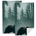 thumbnail image 1 of Foggy Forest Bear Hand Towels Green Trees Bath Towel Set of 2 Soft Kitchen Dish Towels Decorative Bathroom Face Towels for Guest Gym Yoga 27.5 * 16in 2 pieces, 1 of 6