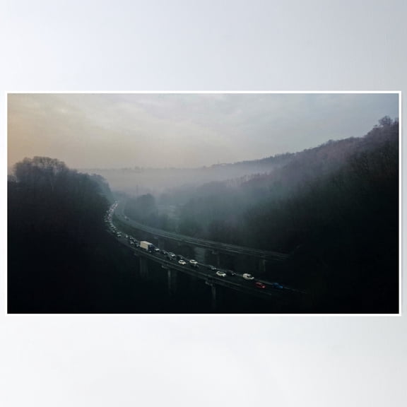 Foggy Forest, Italian Landscape Photography Poster Wall Art, Modern Wall Decor, 24x36 UNFRAMED