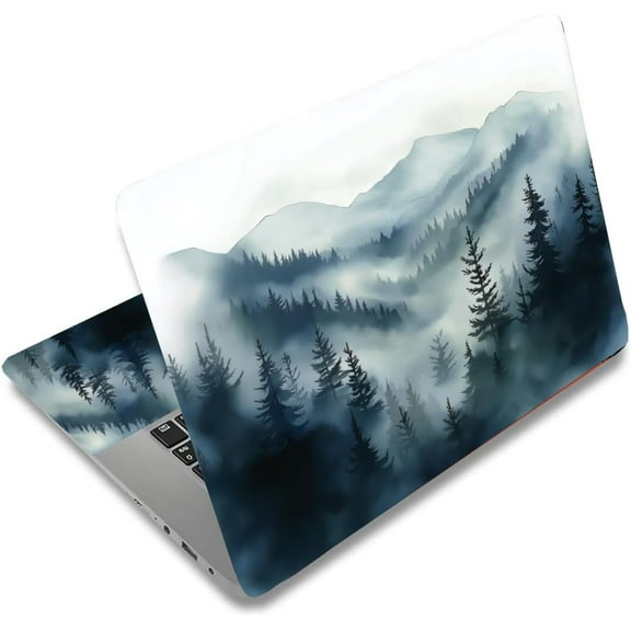 Foggy Forest Laptop Cover Mountains in The Cloud Universal Laptop Skin 12 13 13.3 14 15 15.4 15.6 Inches Vinyl Stickers Removable Notebook Personalized Protector