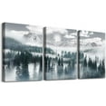 thumbnail image 1 of Foggy Forest Trees Landscape Wall Paintings Canvas Wall Art For Living Room Modern Wall Decorations For Bedroom Office Wall Decor Ready To Hang Wall Pictures Poster Prints Home Decor 3 Piece, 1 of 6