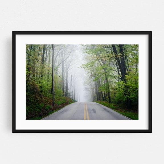 Foggy Glen Rock - Pennsylvania Photography Forest Nature Scenic Landscape Rural Black Framed Wall Art Print 5 x 7 inches