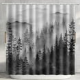thumbnail image 1 of Foggy Mountain Shower Curtain Sets ature Woodland Forest Shower Curtains with 12 Hooks (Forest, 72" x 72"), 1 of 6