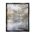 thumbnail image 1 of Foggy Pond Landscape Reflection Landscape Photograph Jet Black Framed Art Print Wall Art, 1 of 6