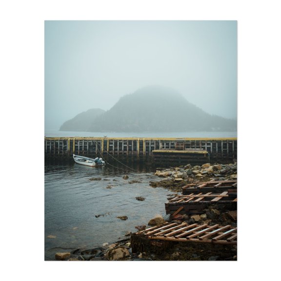 Foggy Rose Blanche 01 - Rose Blanche-Harbour le Cou Newfoundland and Labrador Canada Photography Unframed Wall Art Print 16 x 20 inches