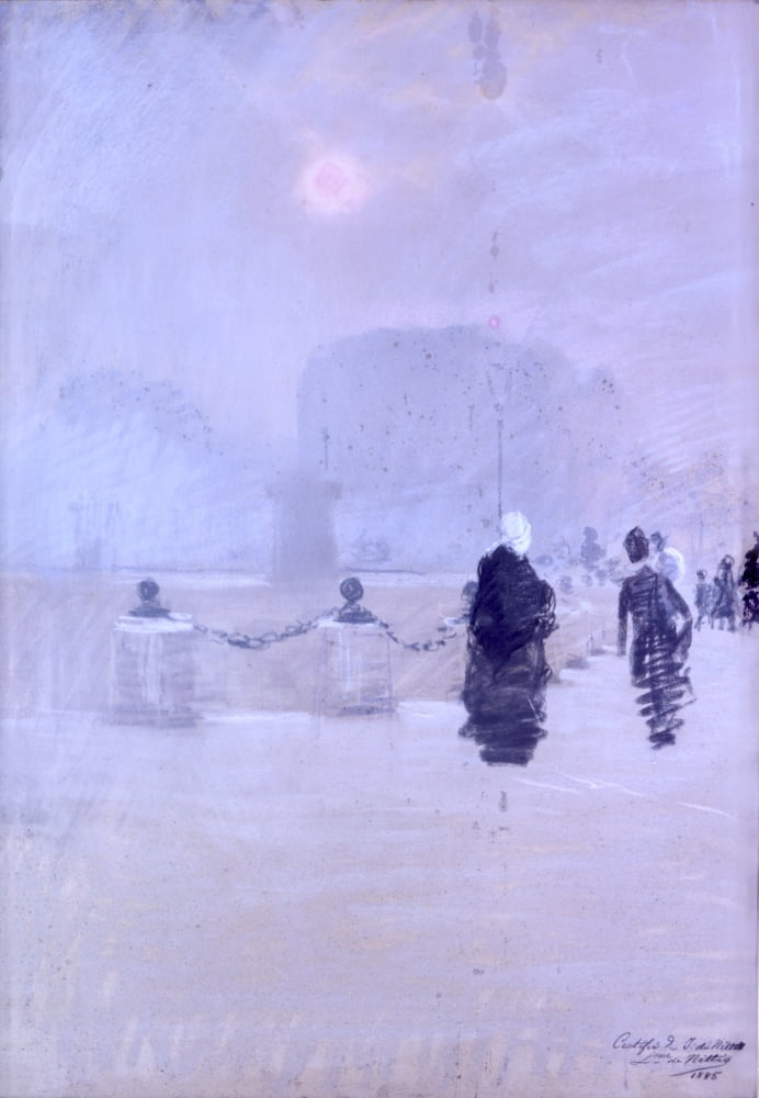Foggy Sunset (Tramonto Nebbioso) Canvas Art - (18 x 24)