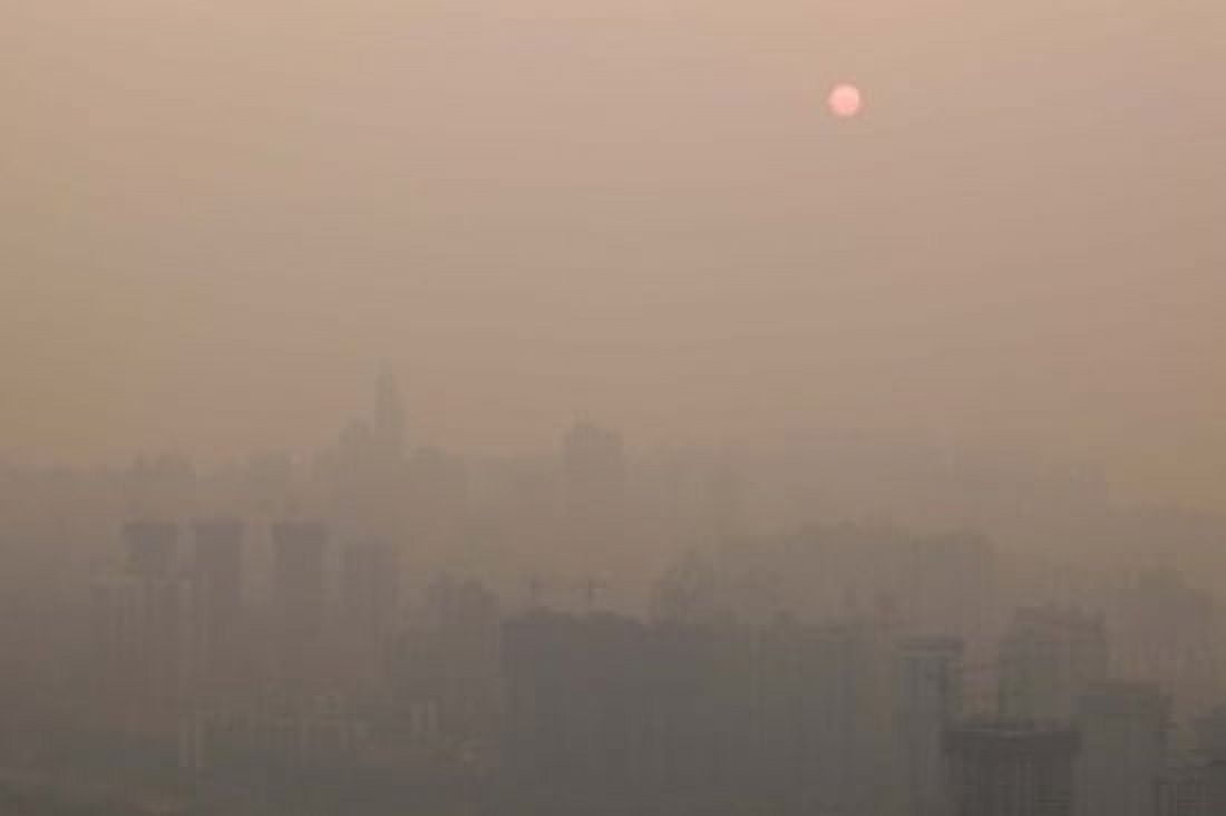 Foggy city view from Yikeshu viewing platform at dusk Chongqing Yangtze River Chongqing Province China Canvas Art - Panoramic Images (36 x 24)