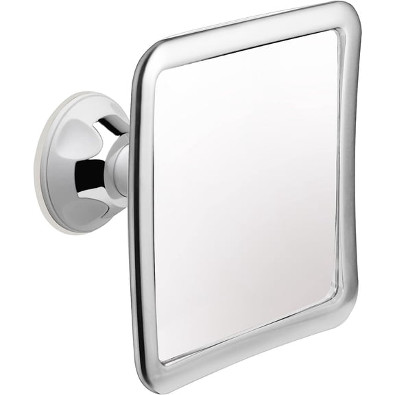 Fogless Shower Mirror for Shaving with Upgraded Suction, Anti Fog Shatterproof Surface and 360 Swivel, No Magnification, 6.3" x (Chrome)