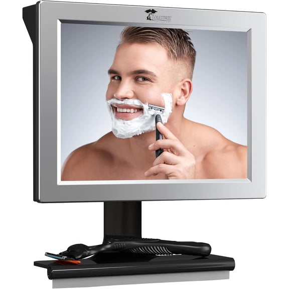 Fogless Shower Mirror with Squeegee - Anti-Fog Adjustable Shaving a Rust-Proof, Impact-Resistance Bathroom