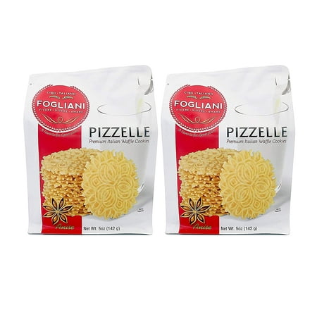 Fogliani Anise Pizzelle Premium Italian Waffle Cookies 5 ounce (Pack of 2)