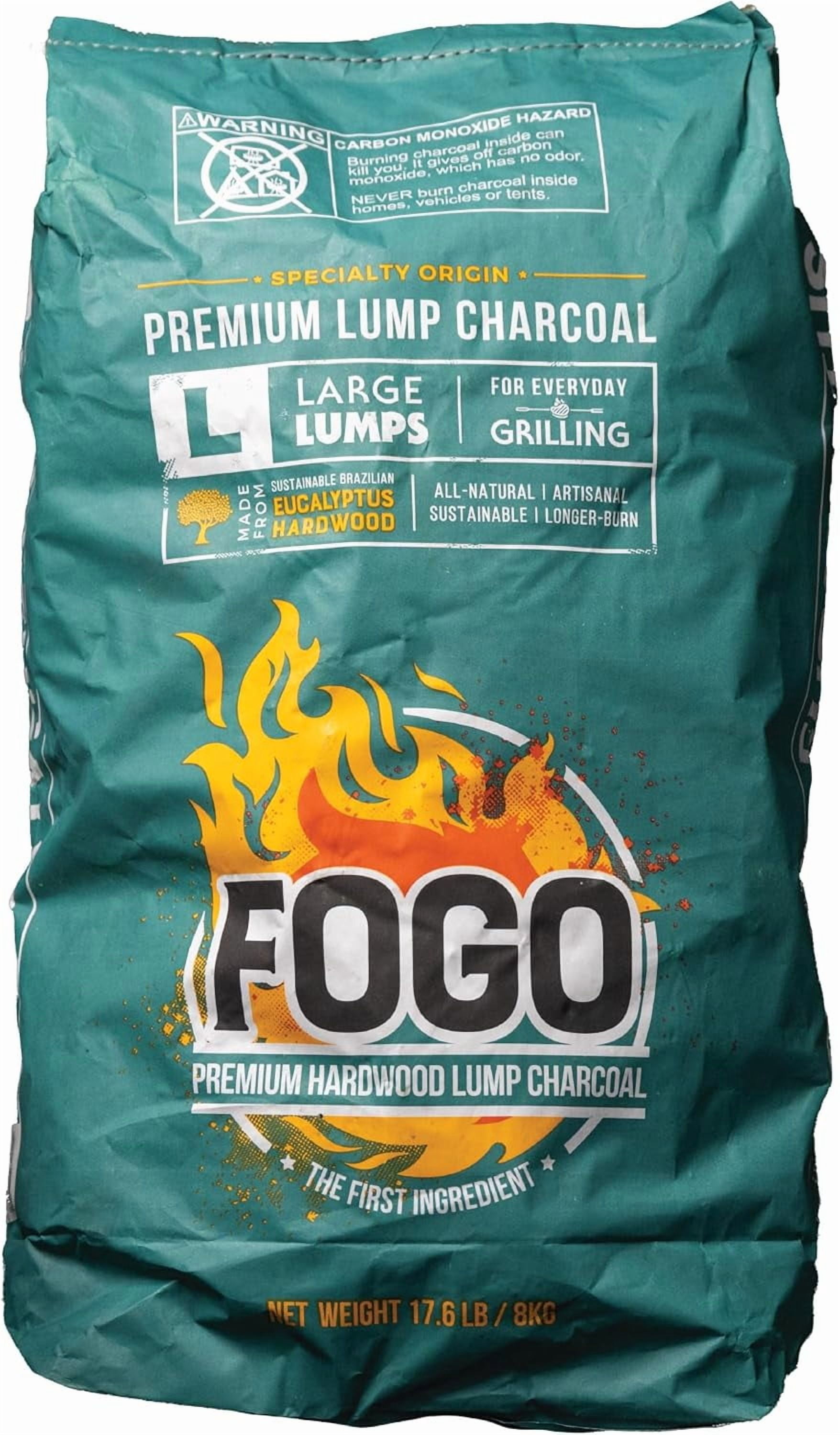 FOGO Brazilian Blend Hardwood Lump Charcoal, Natural, Large Sized