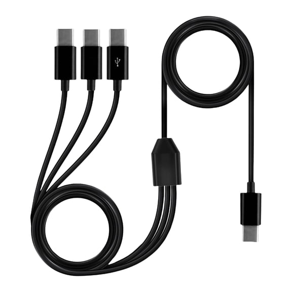 Fogun 1.5m Double Male End Y Splitter Cable Cord USB C Adapter Wire Line for Laptop Tablet Smartphone Charging and Data Sync