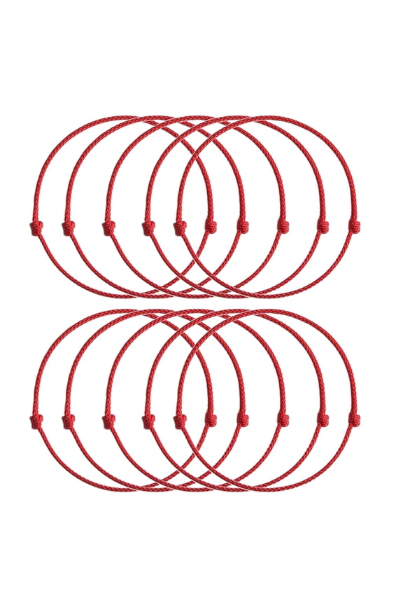 10 Pcs Fashion Red String Bracelet Simple Thin Rope Bracelet Adjustable Braid Rope Wristband Bangles for Women Girls