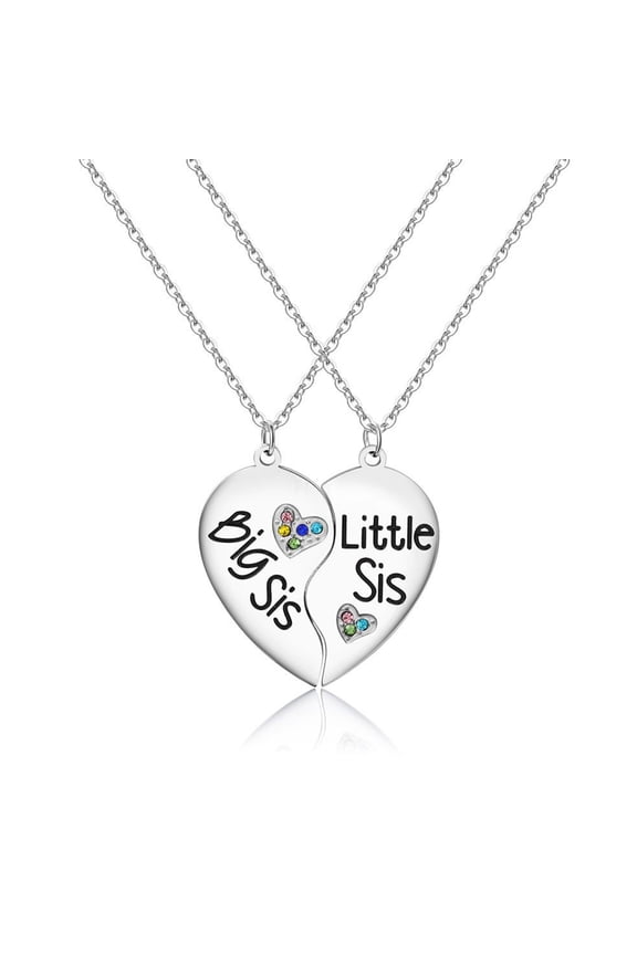 2 Pieces Set Half Heart Pendant Necklaces Puzzle Heart Combination Stainless Steel Necklaces Good Sister Jewelry