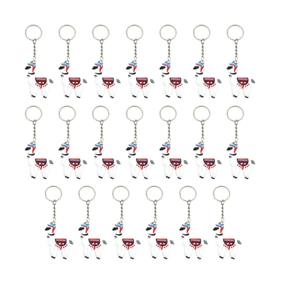 Fogun 20Pieces Alpacas Keychain Collection Bag Charm Cartoon Figures Party Favor Keychain Suitable for Party Bags and Car Keys