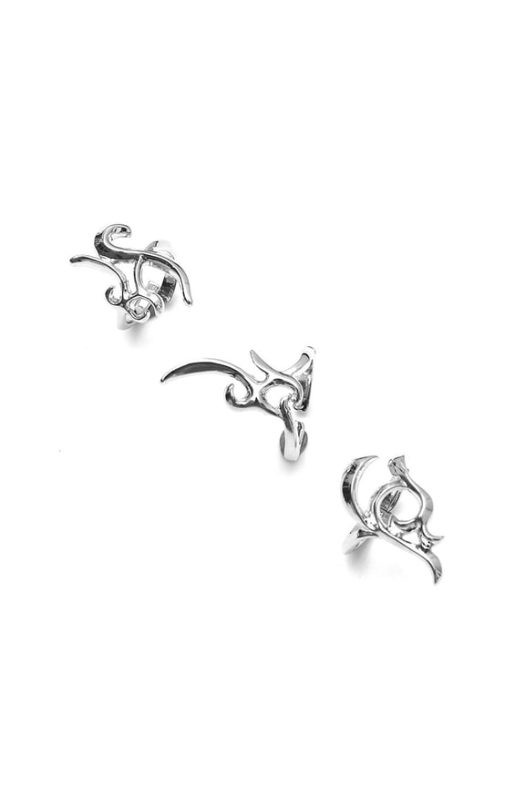 3 Pieces/set Punk Exaggerate Irregular Opening Daily Fingertip Protective Rings Sets for Women Party Jewelry