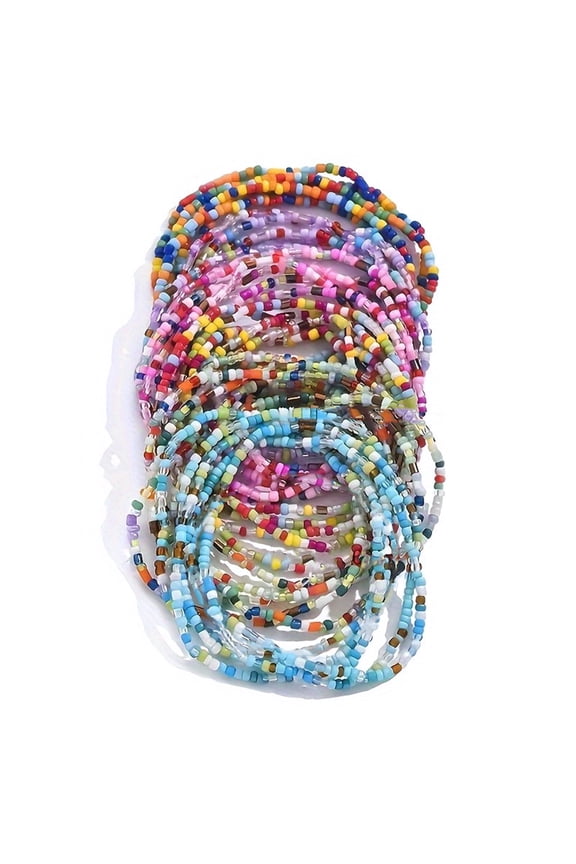 30pcs Beaded Anklets Bracelets for Women Girls Beach Colorful Beads Ankle Bracelet Foot and Hand Chain