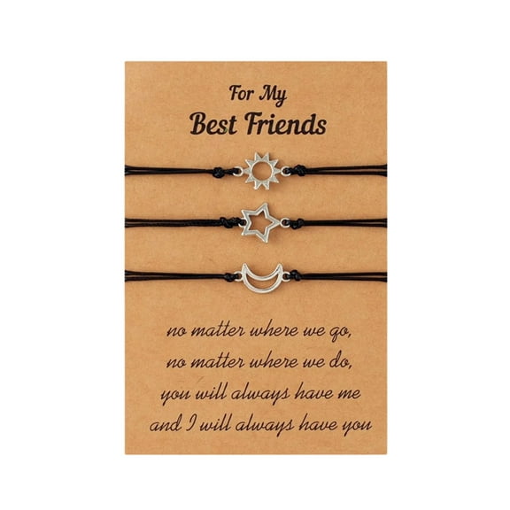 Fogun 3pcs Star Friendship Bracelets Fashion Matching Bracelets Woven Rope Sister Bracelets for Women Teen Girls