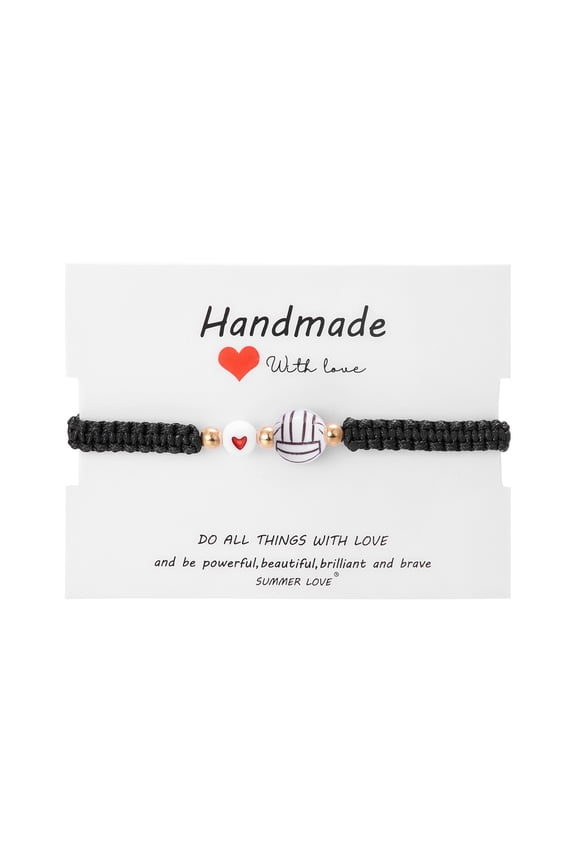 Adjustable Pull-Out Bracelet Ball Pendant Bangle Handcrafted Wrist Chain Colorful String Handchains Jewelry for Athletes