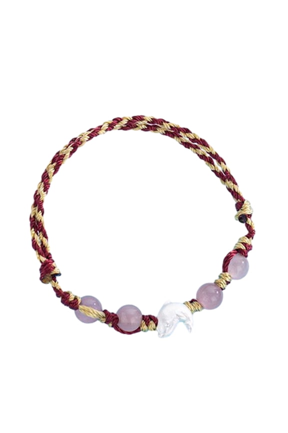 Adjustable Pull-Out Bracelet Dolphin Bangles Handcrafted Wrist Chain Colorful String Handchains Jewelry for Lovers