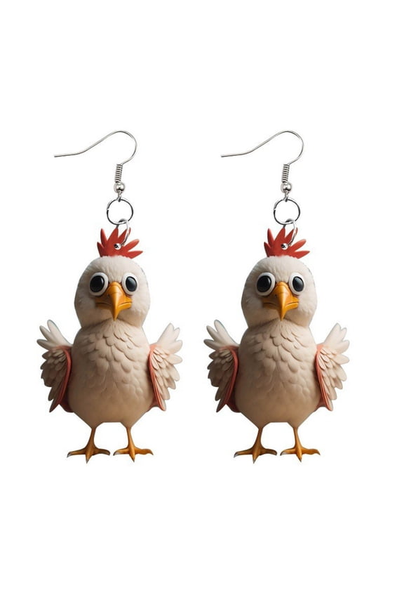 Adorable Cartoon Chicken Earrings for Women Ear Studs Adornment Trendy Ear Hooks Charm Ornament Jewelry Accessories
