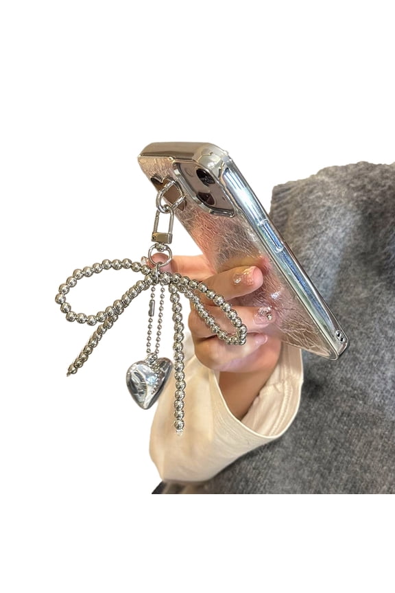 Bead Bowknot Heart Keychain Pendant Lovely Hanging Decorations Keyring Charm for Purse Bag Backpack Handbag