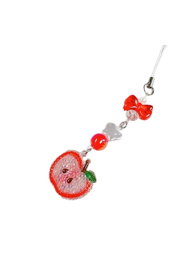 Beautiful Beaded Phone Charm Fruit Chain Keychain Fashion Accessory Bag Pendant Keyring for Phones and Backpacks