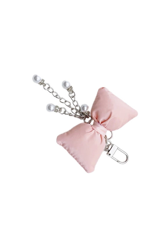 Bowknot Pearl Chain Keychain Pendant Lovely Hanging Decorations Keyring Charm for Purse Bag Backpack Handbag