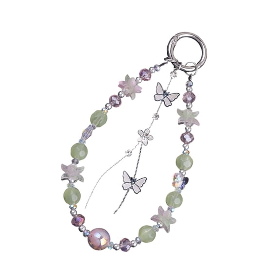 Fogun Butterfly and Floral Designs Keychain with Crystals Lightweight and Versatile Key Rings Accessory for Everyday Use