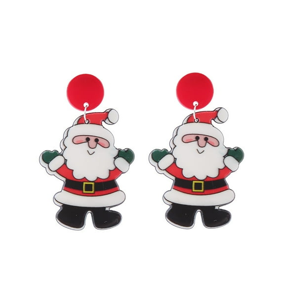 Fogun Christmas Acrylic Earrings Cartoon Santa Snowman Dangle Earrings Funny Drop Earrings Statement Jewelry for Women