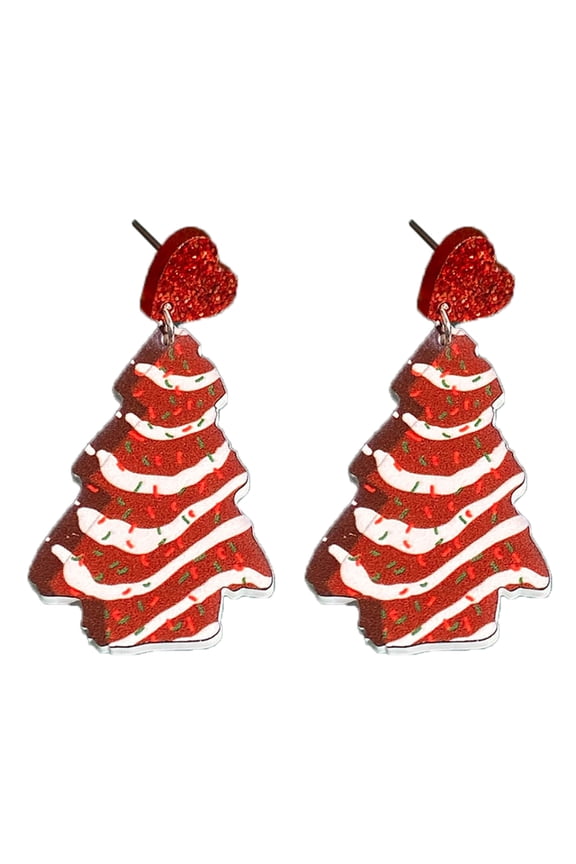 Christmas Acrylic Earrings Tree Alpacas Gingerbreads Man Dangle Earrings Simple Drop Earring Statement Jewelry for Women
