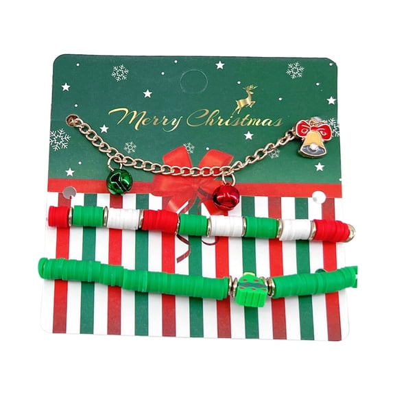 Fogun Christmas Charm Bracelet for Women Girls Festive Wrist Chain Trendy Bangle Jewelry with Colorful and