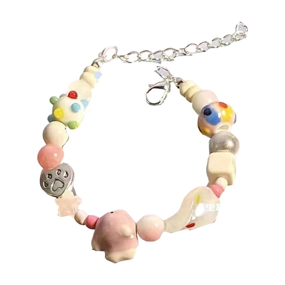 Fogun Colorful Bead Bracelet Adjustable Wristband Lightweight Jewelry For Women Beaded Accessories for Sensitive Skin