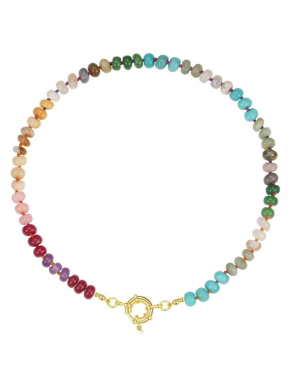 Colorful Bead Necklace Handmade Necklace Adjustable Necklace Fashion Neck Jewelry Charm Necklace Present for Women