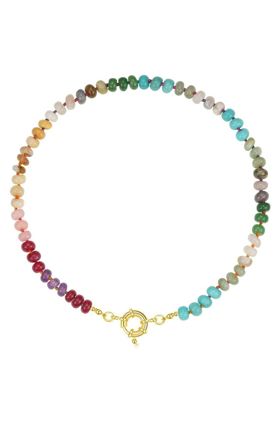 Colorful Bead Necklace Handmade Necklace Adjustable Necklace Fashion Neck Jewelry Charm Necklace Present for Women