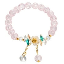 Fogun Colorful Flower Bracelet Elastic Bracelet Women Bracelet Beads Bracelet Wrist Jewelry for Party Wedding