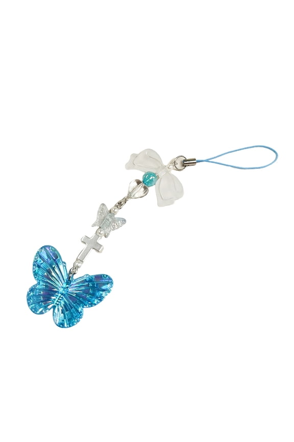 Colorful Phone Charm Acrylic Butterfly Keychain Fashionable Versatile Use Accessory Charm for Phones Bags and More