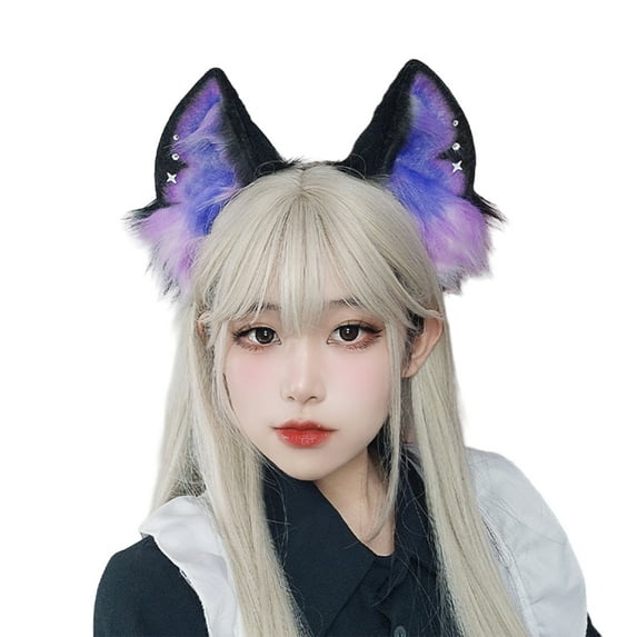 Fogun Dark Series Wolf Ear Headband Cosplay Costume Hairhoop Party Headpiece Masquerades Headwear Animes Role Play Hair Decors