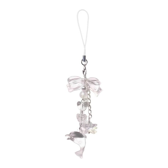 Fogun Dolphin and Star Charm Phone Chain Accessory Keyring Keychain Acrylic Mobile Pendant for Bags and Keys