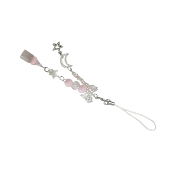 Fogun Elegant Beaded Keychain Bag Pendants Unique Phone Charm Delicate Bowknot Keyring Accessory for Charm