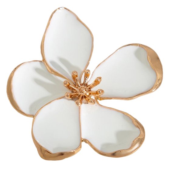 Fogun Elegant Big Flower Shaped Rings Adjustable Open for Women Exaggerated Jewelry for Weddings and Birthdays